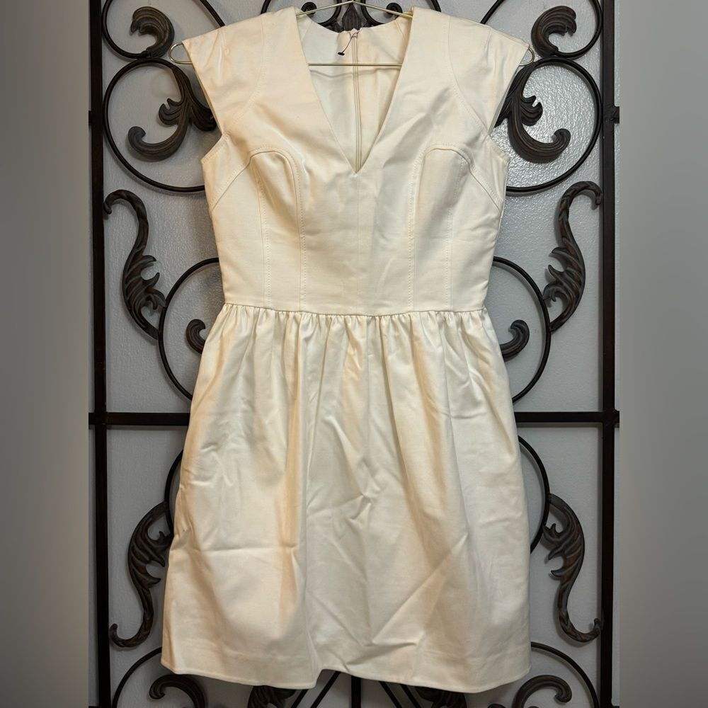 Elegant Off White Mini Dress Flamboyant Gamine Soft Gamine Cute Bridal Ivory